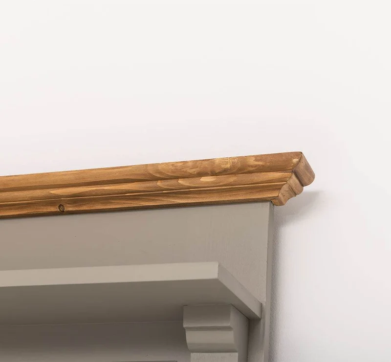 Schmale Garderobe aus Massivholz mit Ablage und 3 Haken