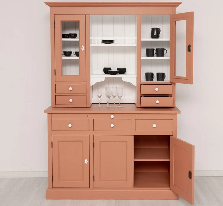 Küchen- und Buffetschrank aus massiver Eiche im Landhausstil in vielen Farben