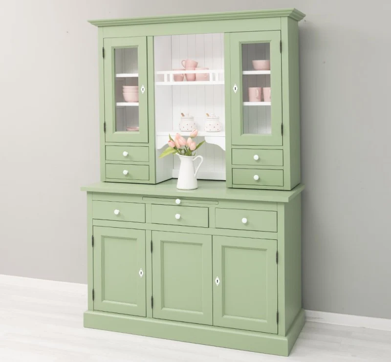 Küchen- und Buffetschrank aus massiver Eiche im Landhausstil in vielen Farben