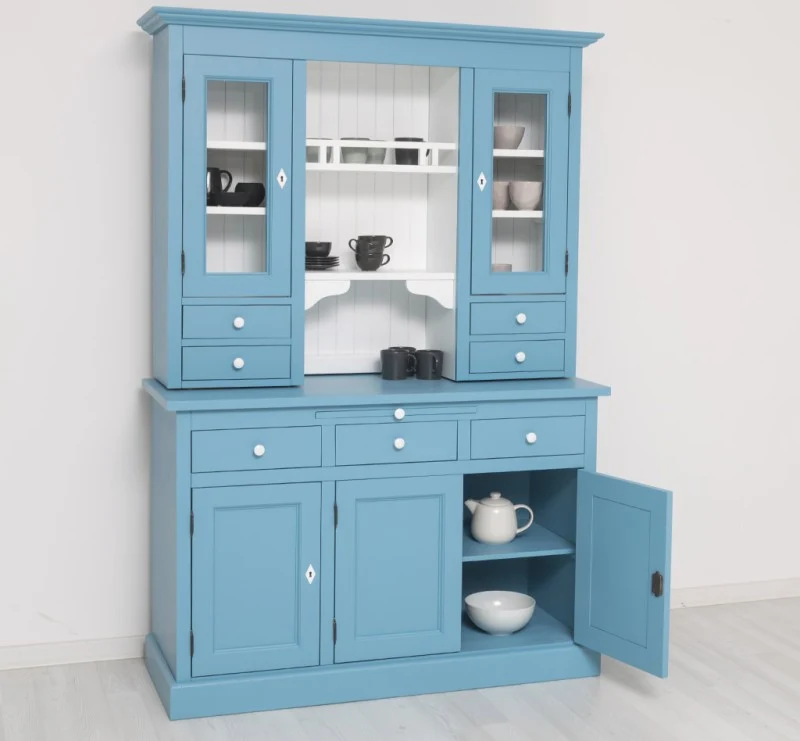 Küchen- und Buffetschrank aus massiver Eiche im Landhausstil in vielen Farben