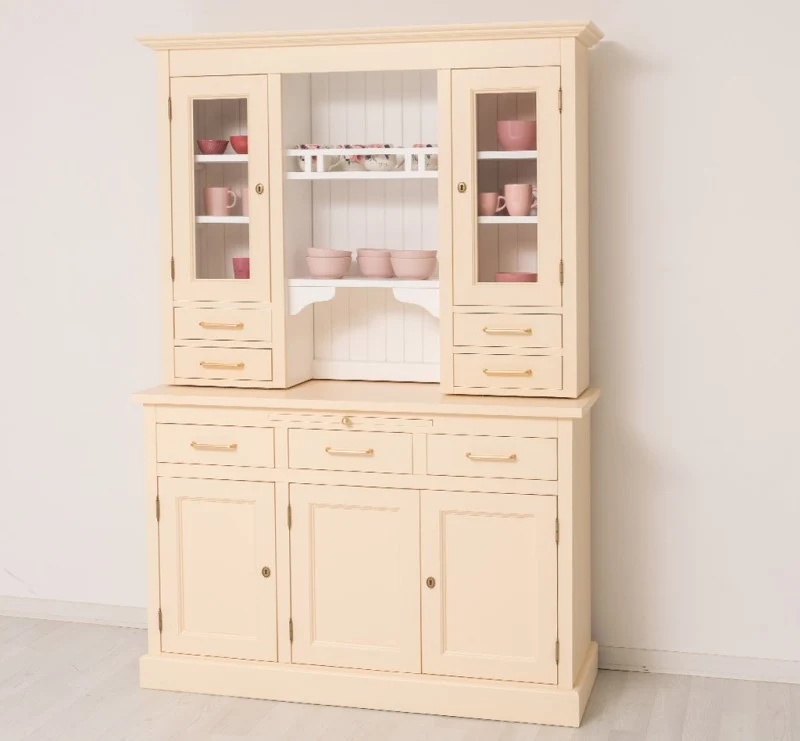 Küchen- und Buffetschrank aus massiver Eiche im Landhausstil in vielen Farben