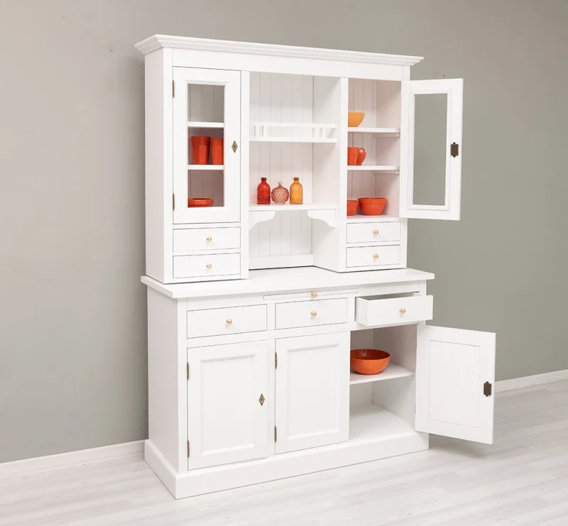 Küchen- und Buffetschrank aus massiver Eiche im Landhausstil in vielen Farben
