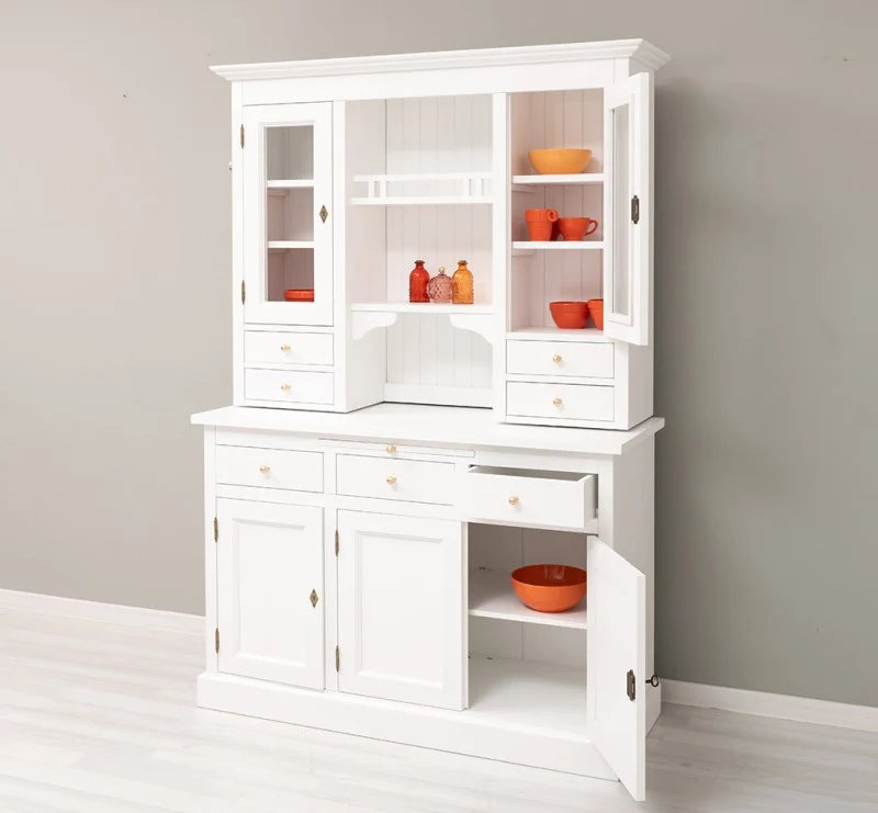 Küchen- und Buffetschrank aus massiver Eiche im Landhausstil in vielen Farben