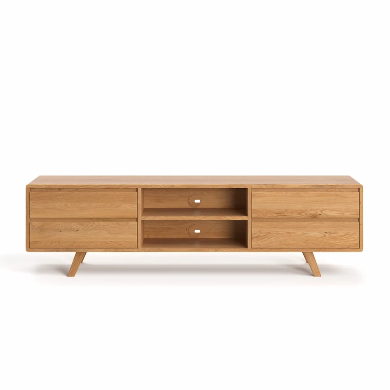 TV-Board aus massiver Eiche in vier Größen | Sideboard Vela mit Schubladen