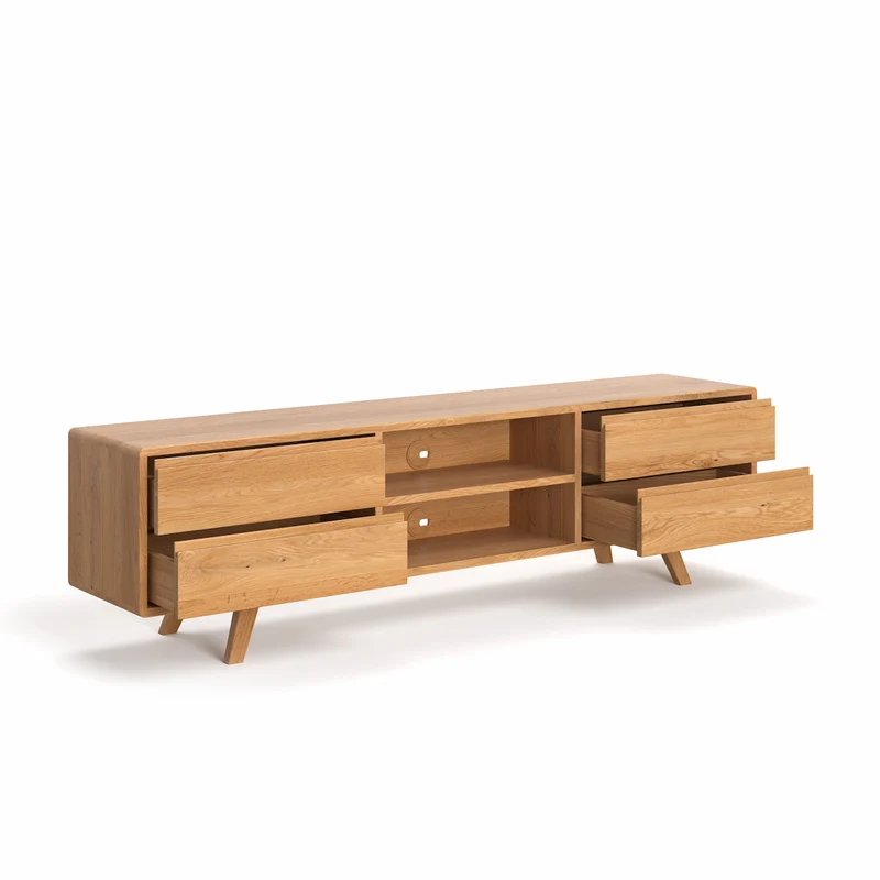 TV-Board aus massiver Eiche in vier Größen | Sideboard Vela mit Schubladen