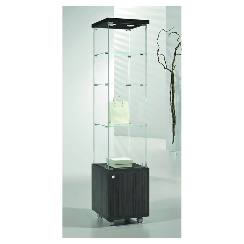 Casa Padrino Luxus Ladenvitrine 40 x 40 cm H. 181 cm mit 2 LED-Spots - Ladeneinrichtung - Boutique Möbel - Made in Italy