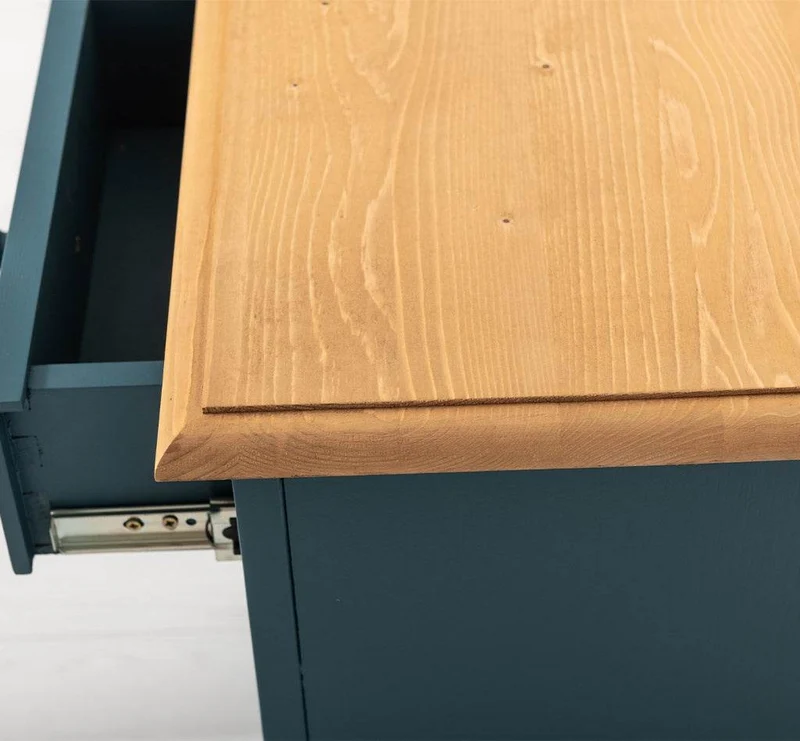 Nachttisch mit Schublade | Bestelltisch aus Massivholz mit Akzent