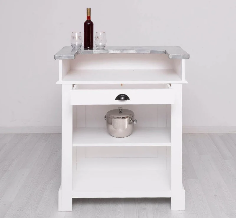 Kleine Landhausbar aus Massivholz - Empfangstheke