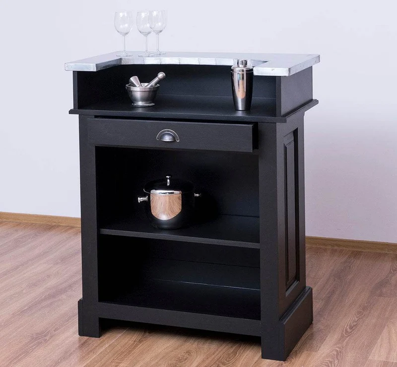 Kleine Landhausbar aus Massivholz - Empfangstheke