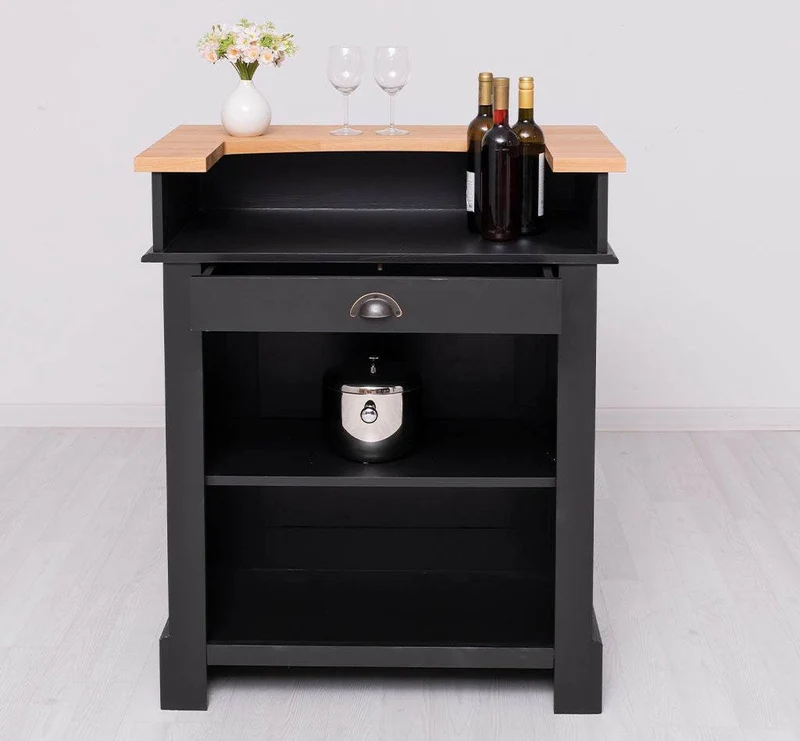 Kleine Landhausbar aus Massivholz - Empfangstheke
