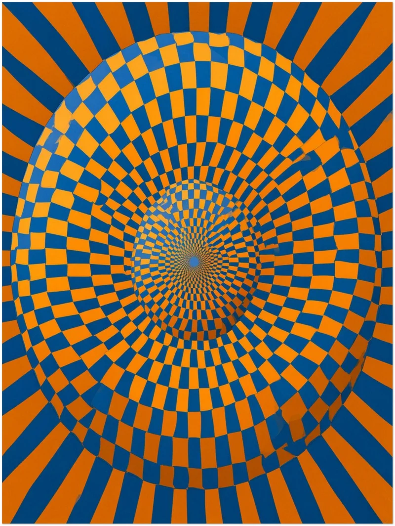 Psychedelic Poster Set – Spirale & Schachbrett (3er)
