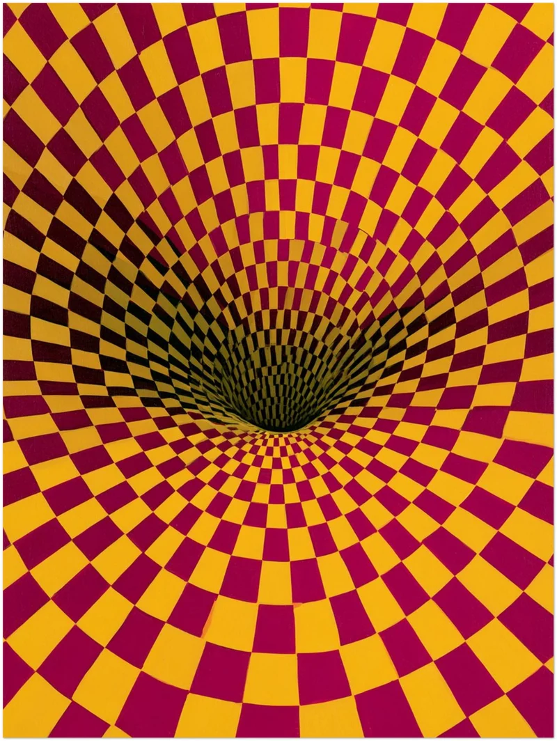 Psychedelic Poster Set – Spirale & Schachbrett (3er)