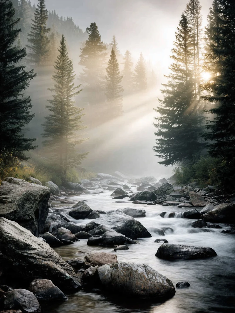 Natur Bergnebel Poster Set