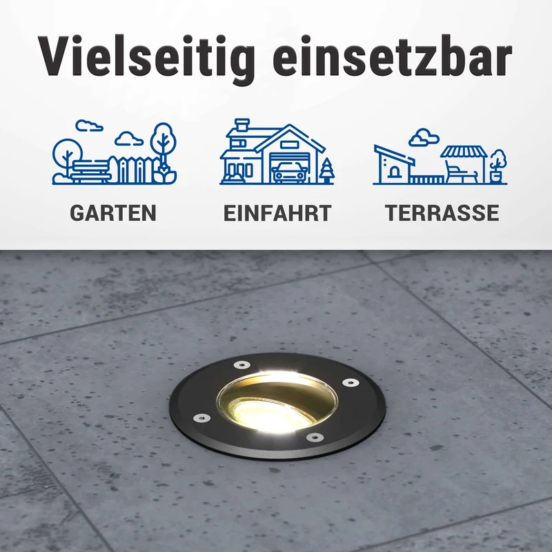 LED Bodenstrahler schwenkbar IP67 schwarz mit RGB Farbwechsel - Smart Home Alexa & Google
