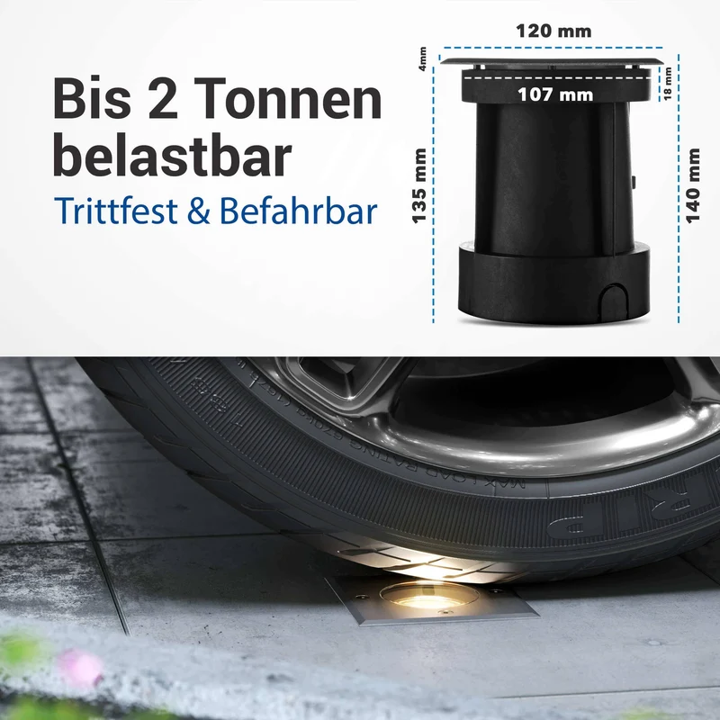 LED Bodenstrahler schwenkbar IP67 eckig mit RGB Farbwechsel - Smart Home Alexa & Google