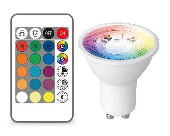 LED Bodenstrahler schwenkbar rund IP67 mit RGB+CCT Farbwechsel 5W GU10