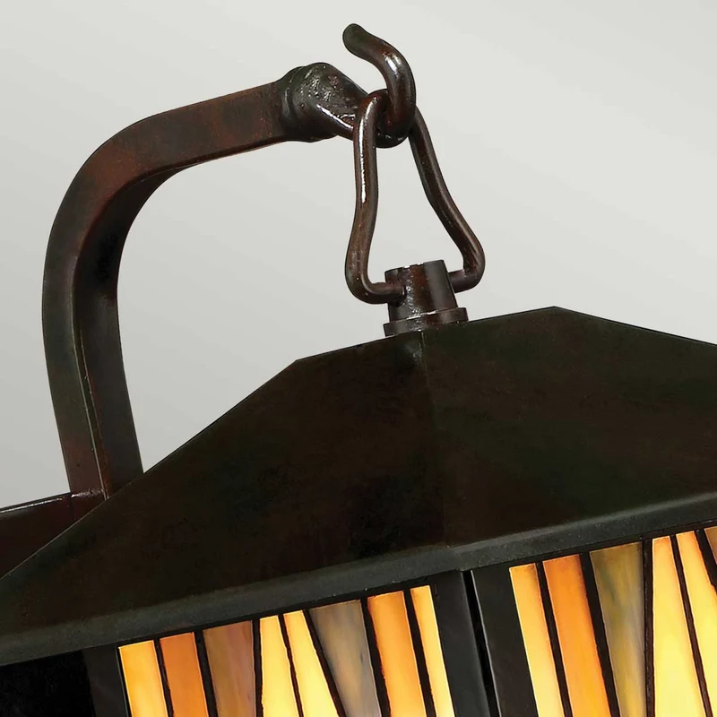 Außen-Wandlaterne Inglenook 1-flammig Kunstglas IP44 Bronze