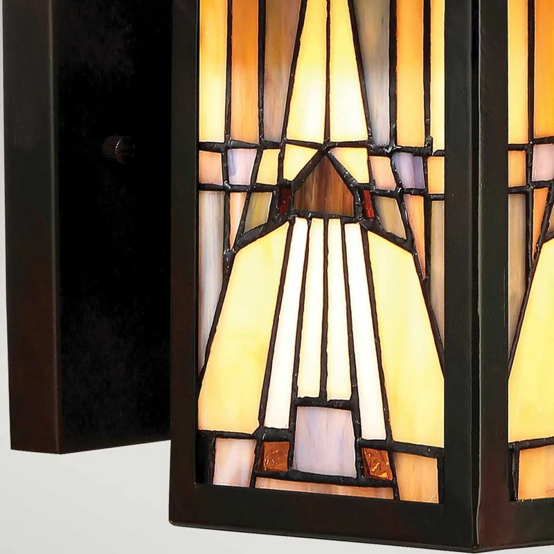 Außen-Wandlaterne Inglenook 1-flammig Kunstglas IP44 Bronze
