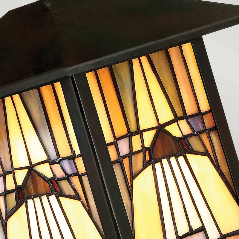 Außen-Wandlaterne Inglenook 1-flammig Kunstglas IP44 Bronze