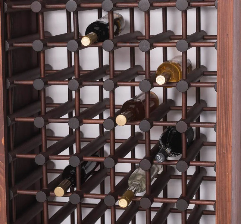 Großes Weinregal aus Massivholz mit Platz für 102 Flaschen