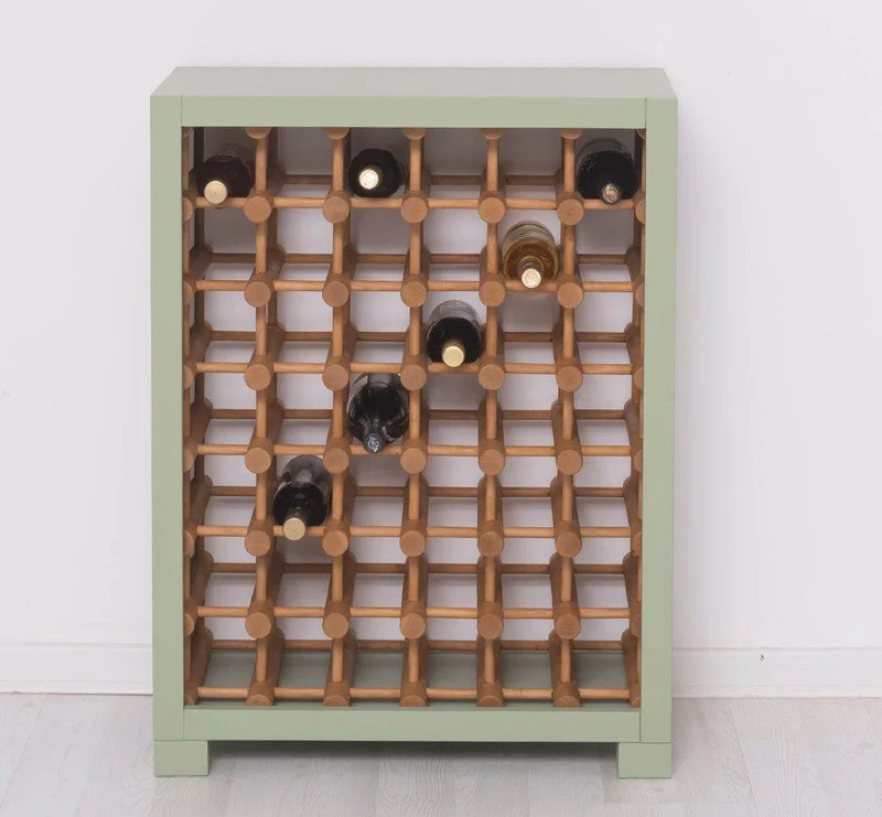 Kleines Weinregal aus Massivholz mit Platz für 42 Flaschen