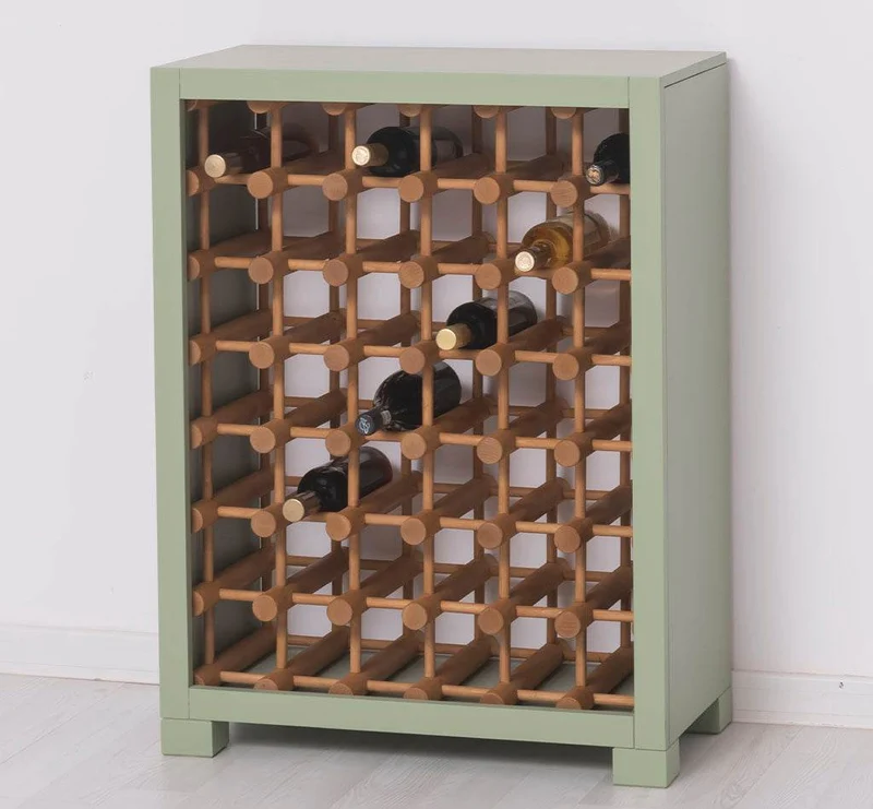 Kleines Weinregal aus Massivholz mit Platz für 42 Flaschen