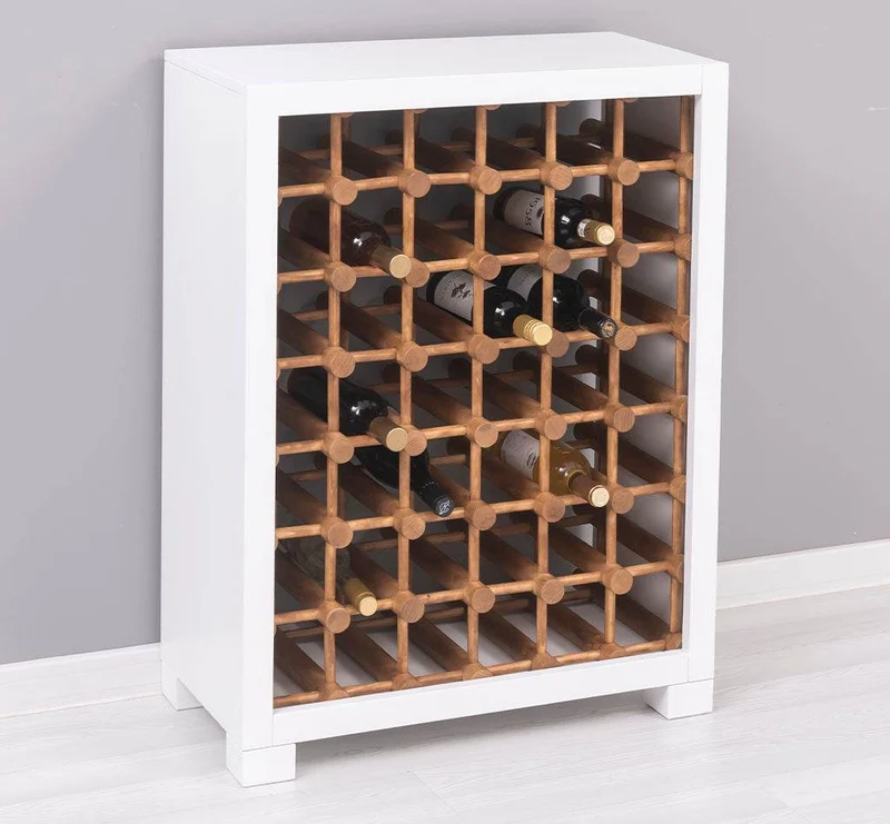 Kleines Weinregal aus Massivholz mit Platz für 42 Flaschen