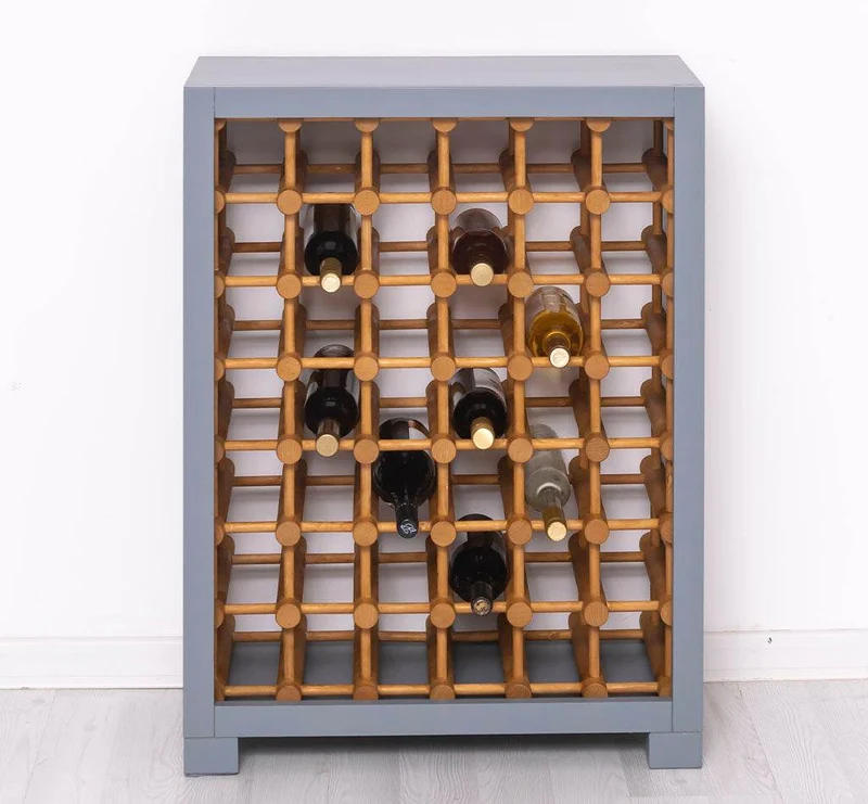 Kleines Weinregal aus Massivholz mit Platz für 42 Flaschen