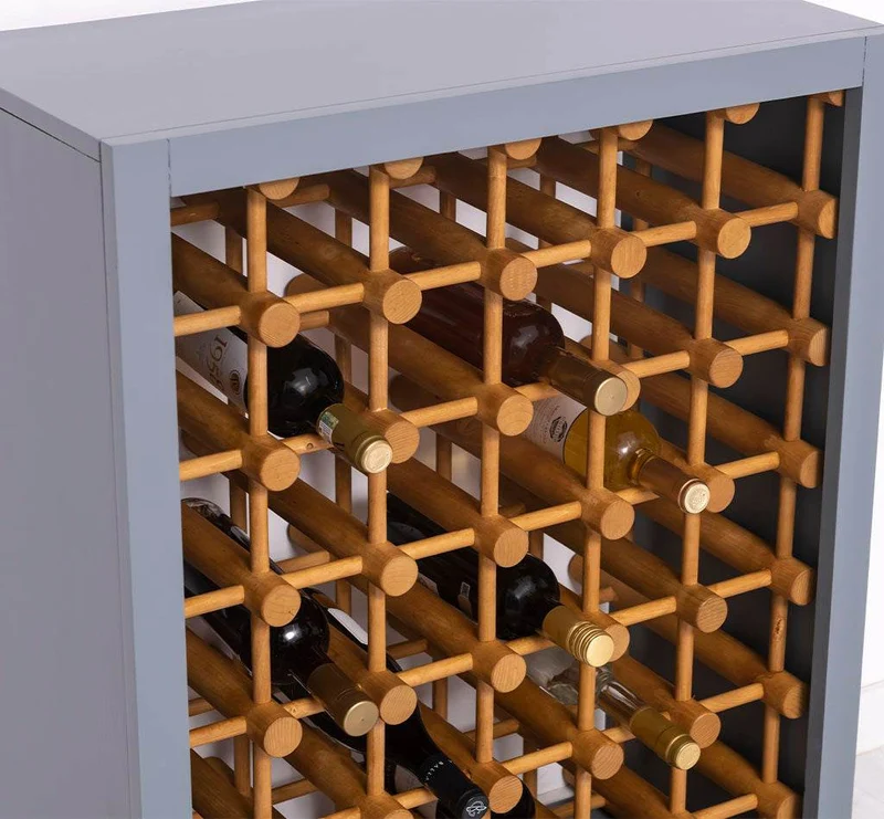 Kleines Weinregal aus Massivholz mit Platz für 42 Flaschen