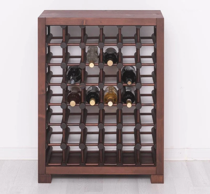 Kleines Weinregal aus Massivholz mit Platz für 42 Flaschen