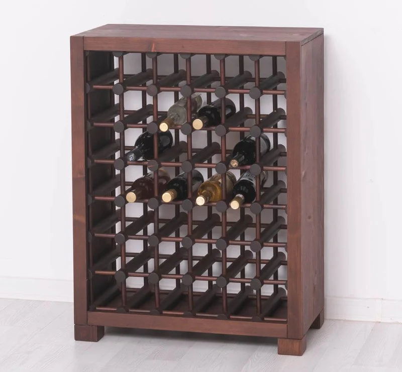 Kleines Weinregal aus Massivholz mit Platz für 42 Flaschen