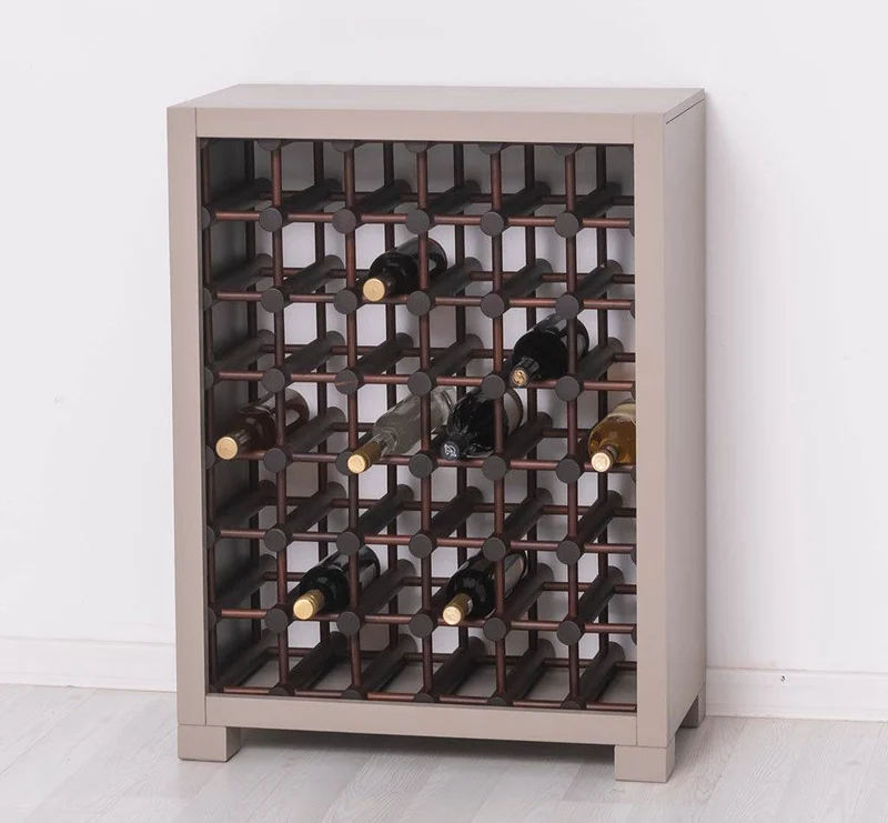 Kleines Weinregal aus Massivholz mit Platz für 42 Flaschen