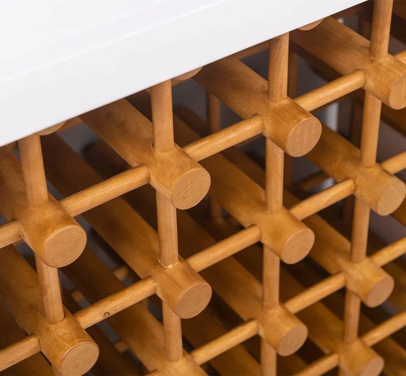 Kleines Weinregal aus Massivholz mit Platz für 42 Flaschen