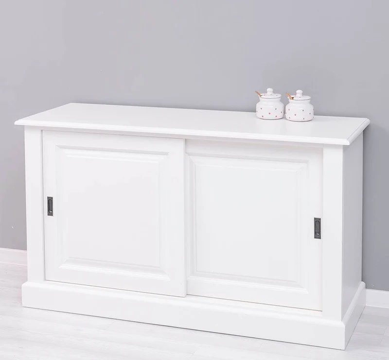 Massivholz- Geschirrschrank mit Schiebetüren - Sideboard
