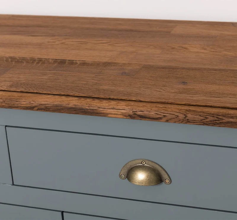 Großes Sideboard aus Massivholz - Geschirrschrank mit 8 Schubladen