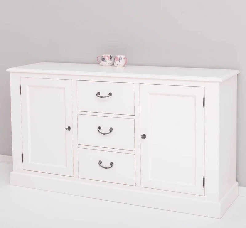 Massivholz Sideboard im Landhausstil mit drei Schubladen und zwei Türen