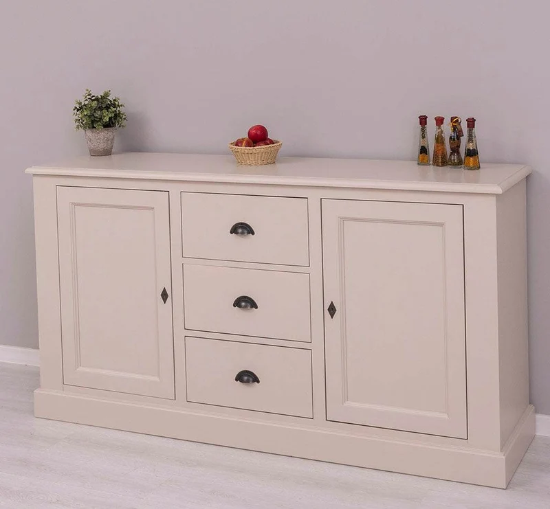 Massivholz Sideboard im Landhausstil mit drei Schubladen und zwei Türen
