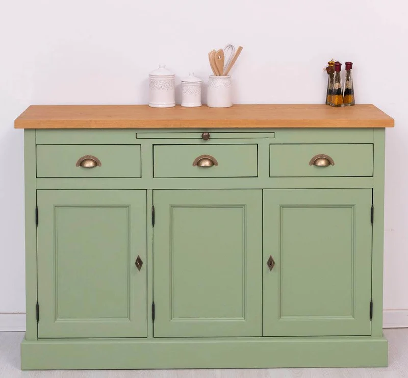 Landhaus Sideboard aus Massivholz im Landhausstil mit 3 Schubladen und Türen