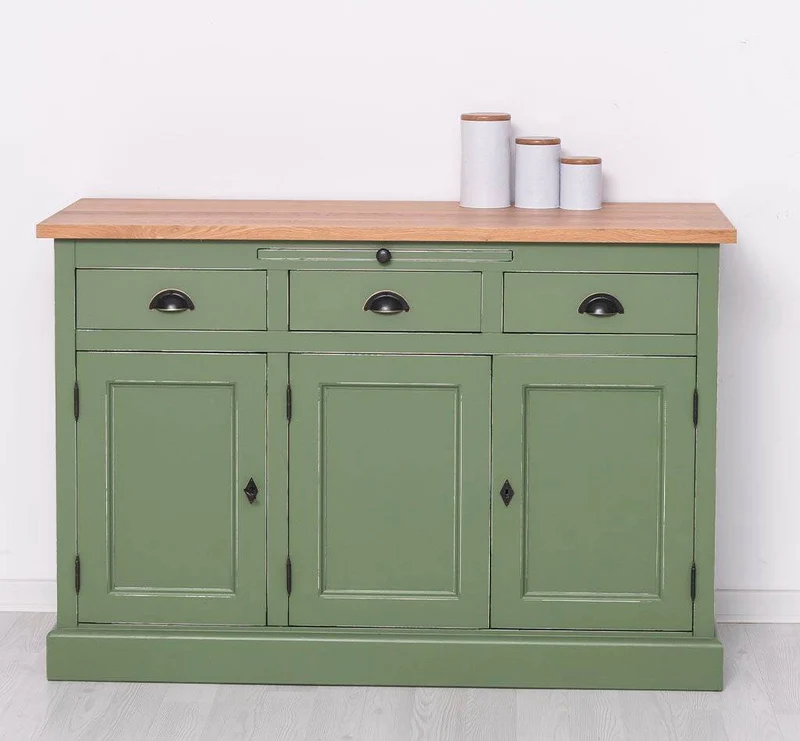 Landhaus Sideboard aus Massivholz im Landhausstil mit 3 Schubladen und Türen