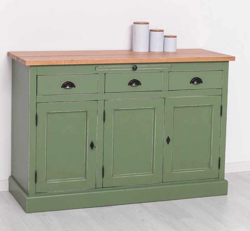 Landhaus Sideboard aus Massivholz im Landhausstil mit 3 Schubladen und Türen