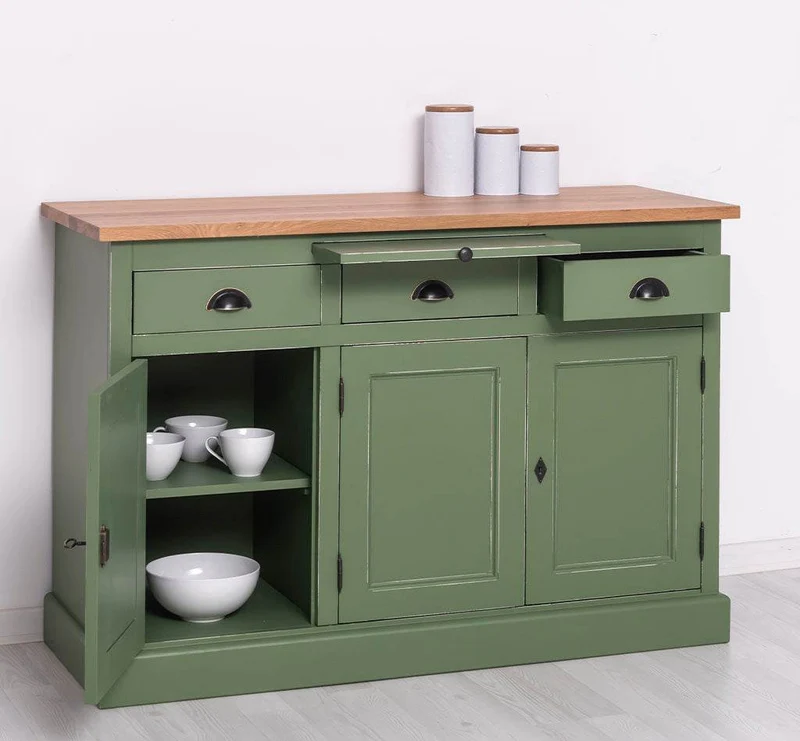 Landhaus Sideboard aus Massivholz im Landhausstil mit 3 Schubladen und Türen