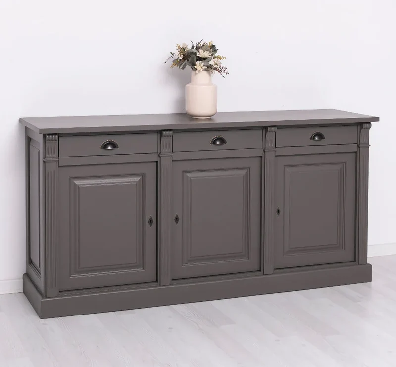 Landhaus Sideboard aus Massivholz im Landhausstil mit 3 Schubladen und Türen