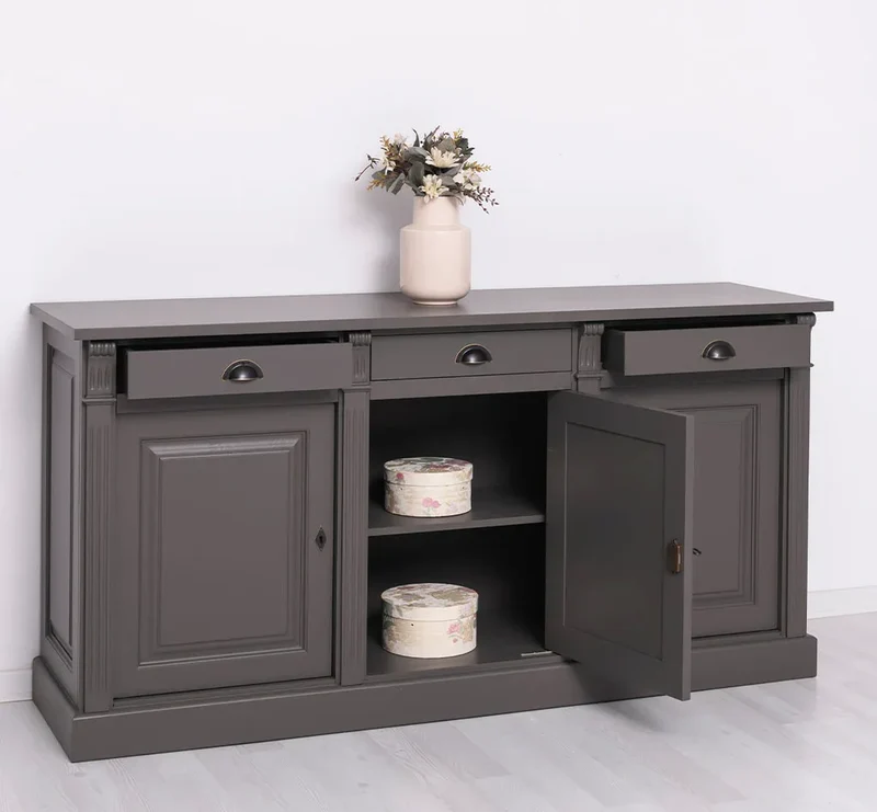 Landhaus Sideboard aus Massivholz im Landhausstil mit 3 Schubladen und Türen