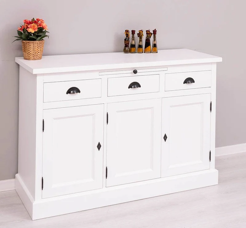 Landhaus Sideboard aus Massivholz im Landhausstil mit 3 Schubladen und Türen