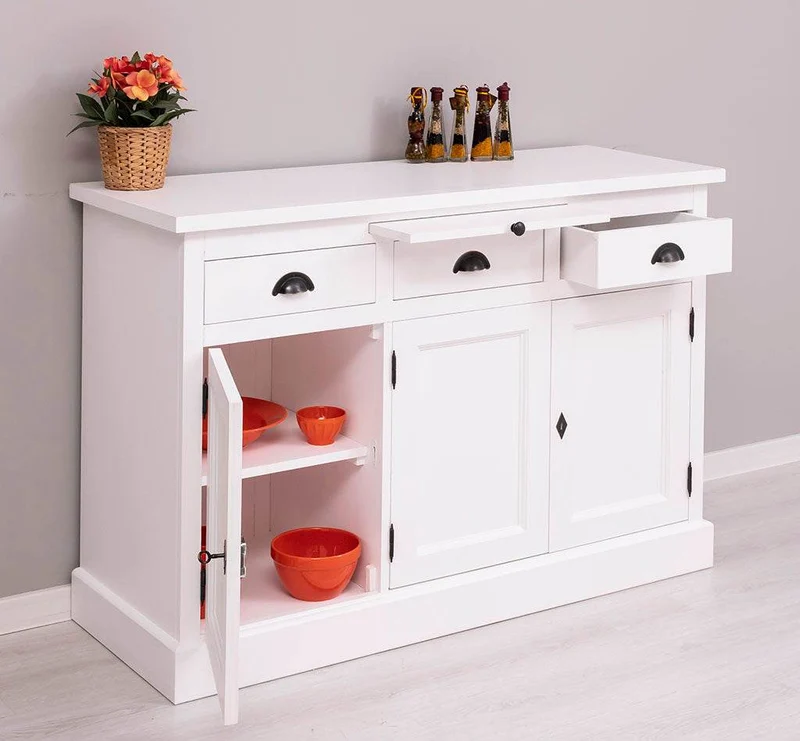 Landhaus Sideboard aus Massivholz im Landhausstil mit 3 Schubladen und Türen