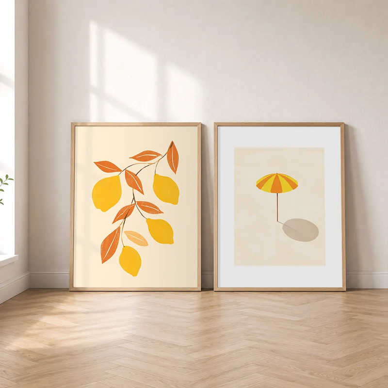 Sommer Gelb-Orange Poster Set
