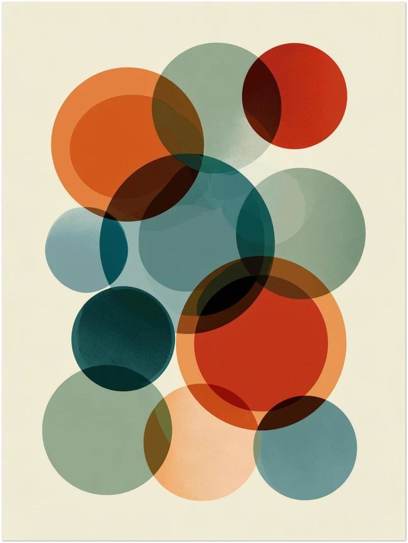 Retro Kreise in Bewegung Poster