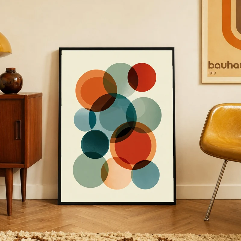 Retro Kreise in Bewegung Poster