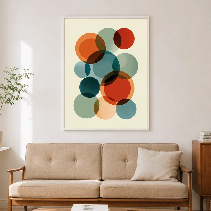 Retro Kreise in Bewegung Poster
