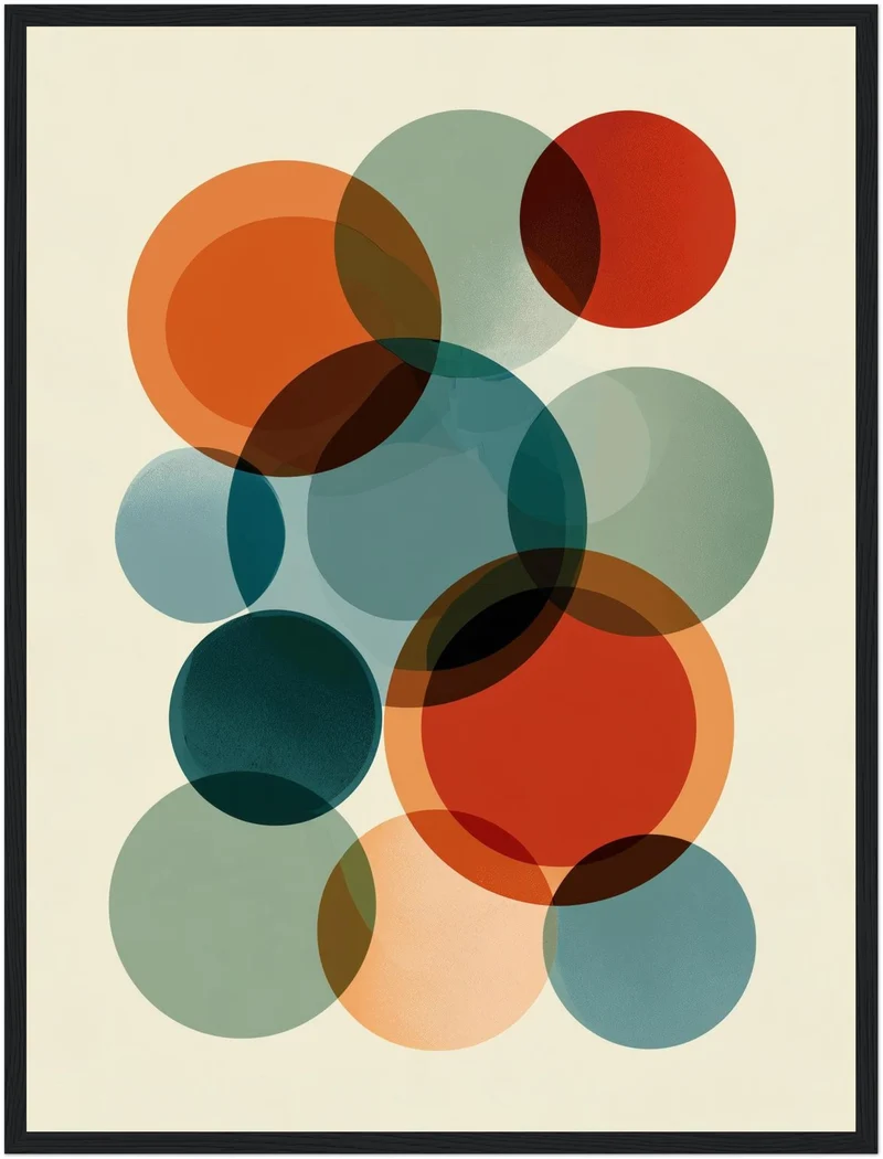 Retro Kreise in Bewegung Poster
